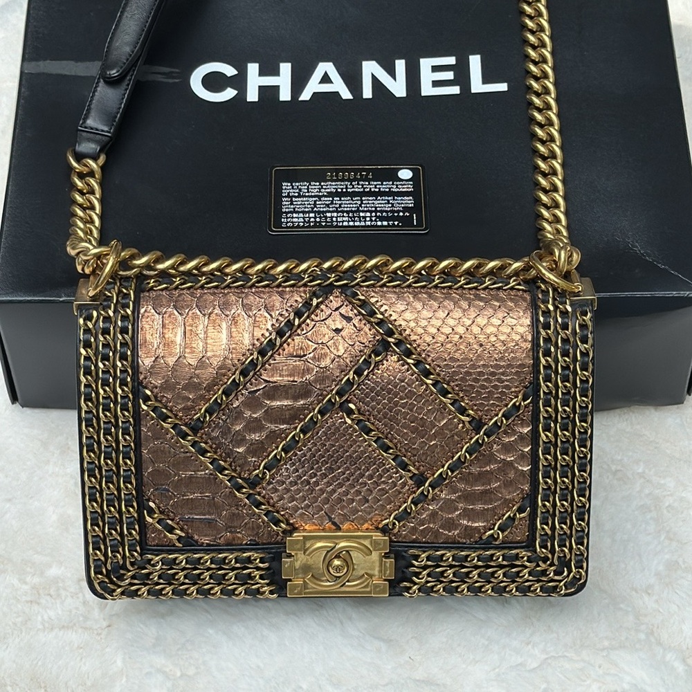 Chanel limited edition medium python boy bag - Picture 1 of 16